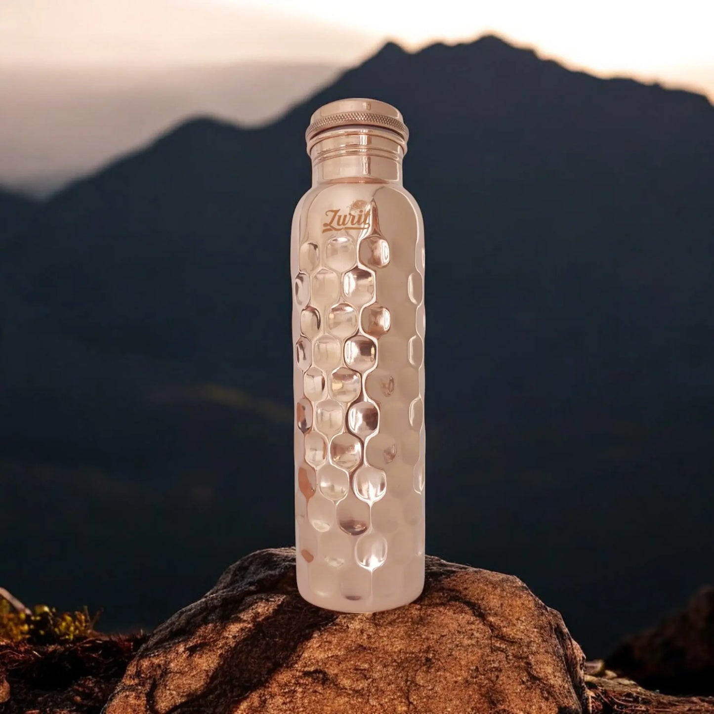 Honeycomb design - Shine finished - Premium Copper Bottle 1 Litre Zurit Enterprise Pty Ltd