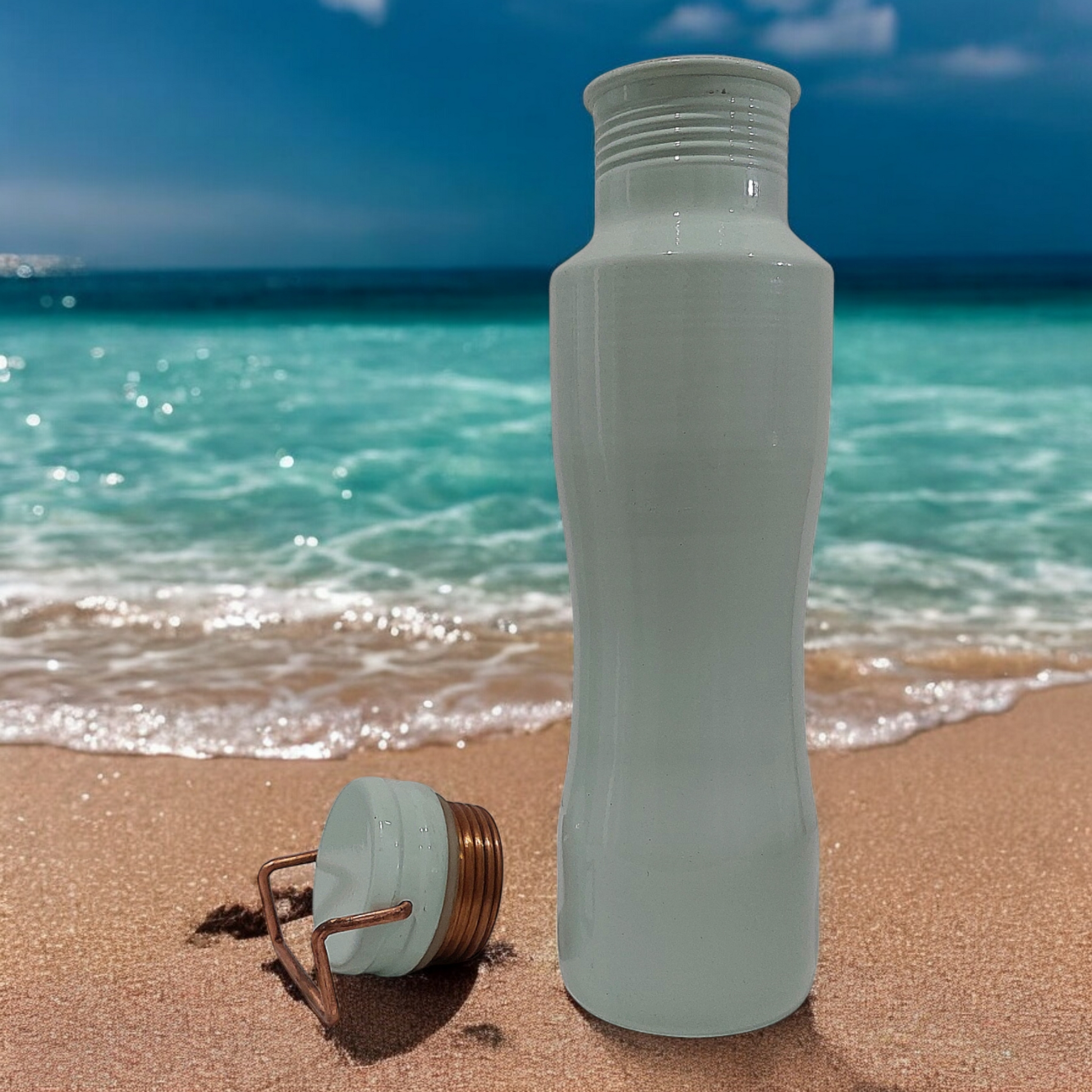 Mint Green Aura Flask - Premium Copper Bottle Zurit Enterprise Pty Ltd
