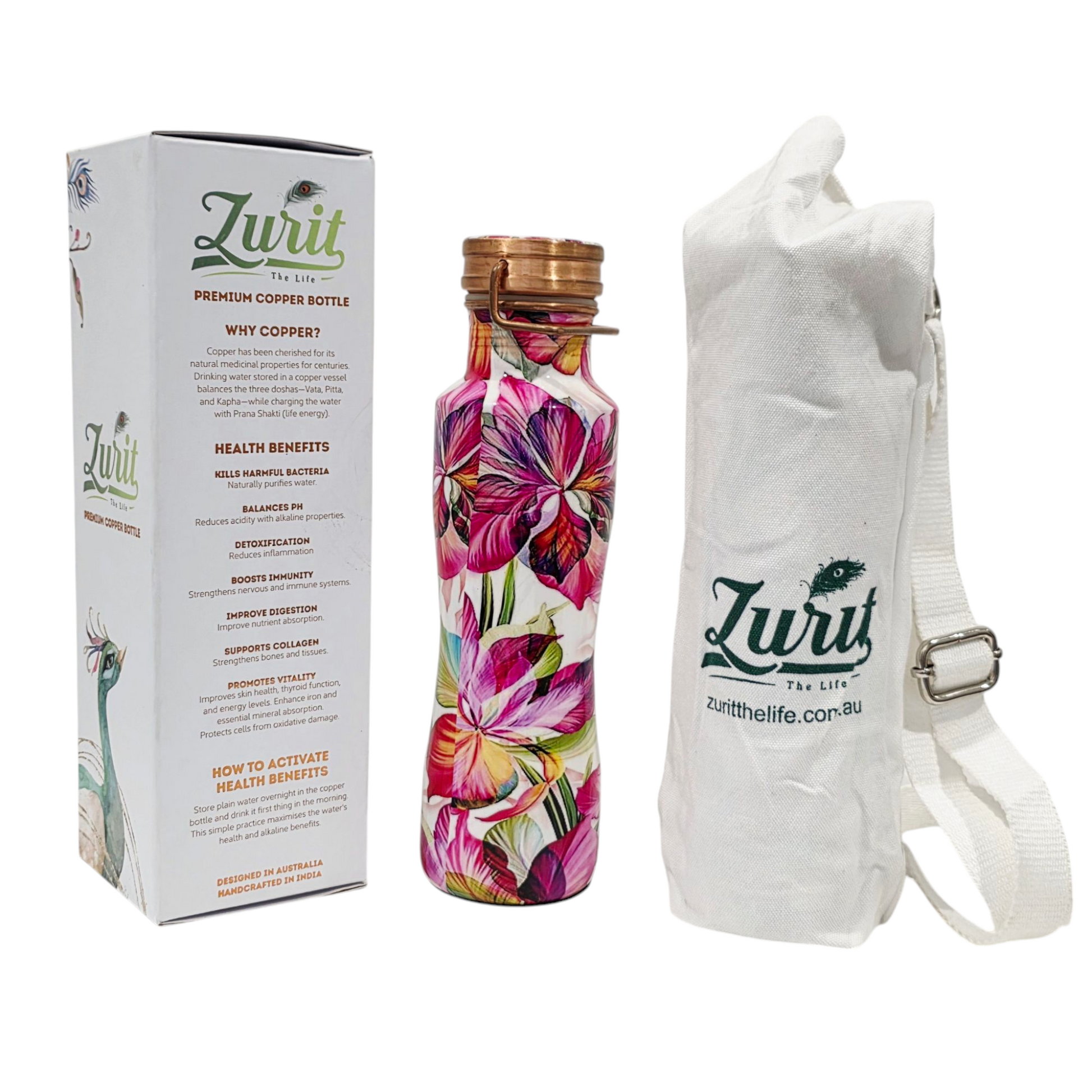 Pink Blossom 800ml - Premium Copper Bottle Zurit Enterprise