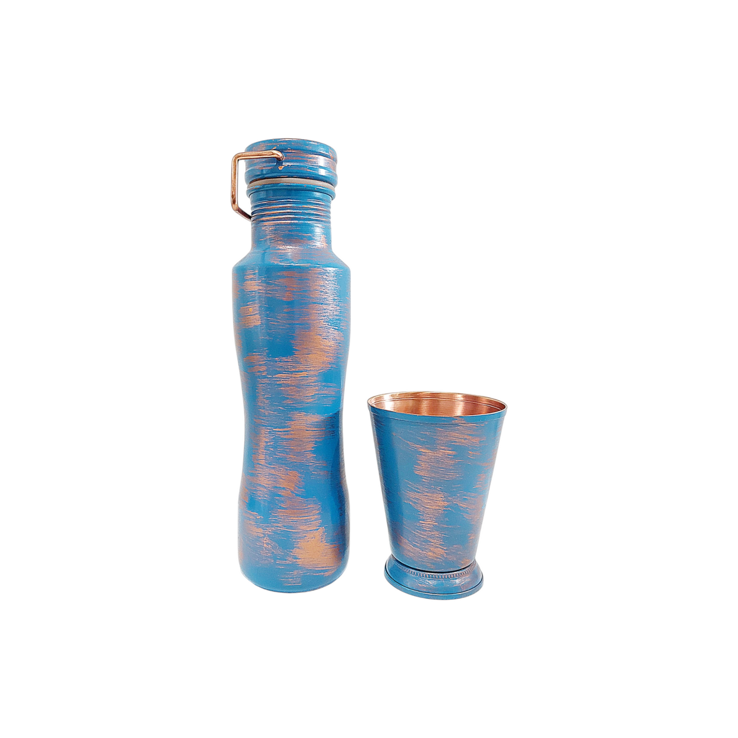 Blue Aura Flask (Set of 2) - Premium Copper Bottle Zurit Enterprise