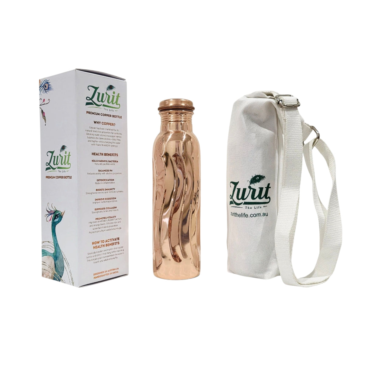 Golden Wave 950ml - Premium Copper Bottle Zurit Enterprise