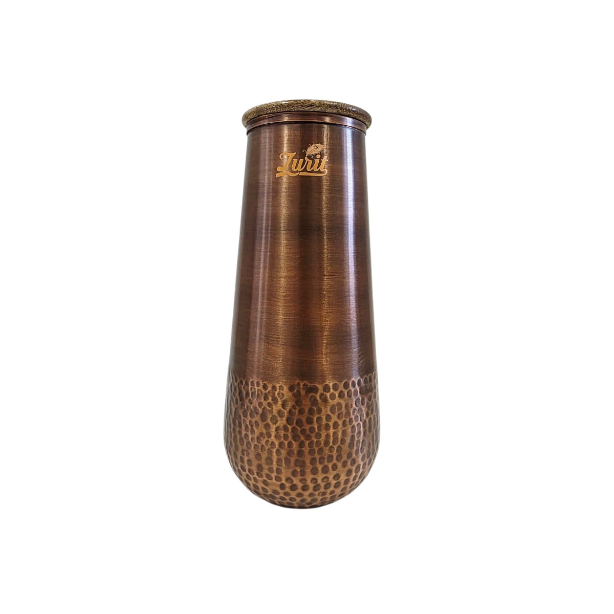 Luxury Dark Antique Copper Bottle Set with Wooden Lid Zurit Enterprise